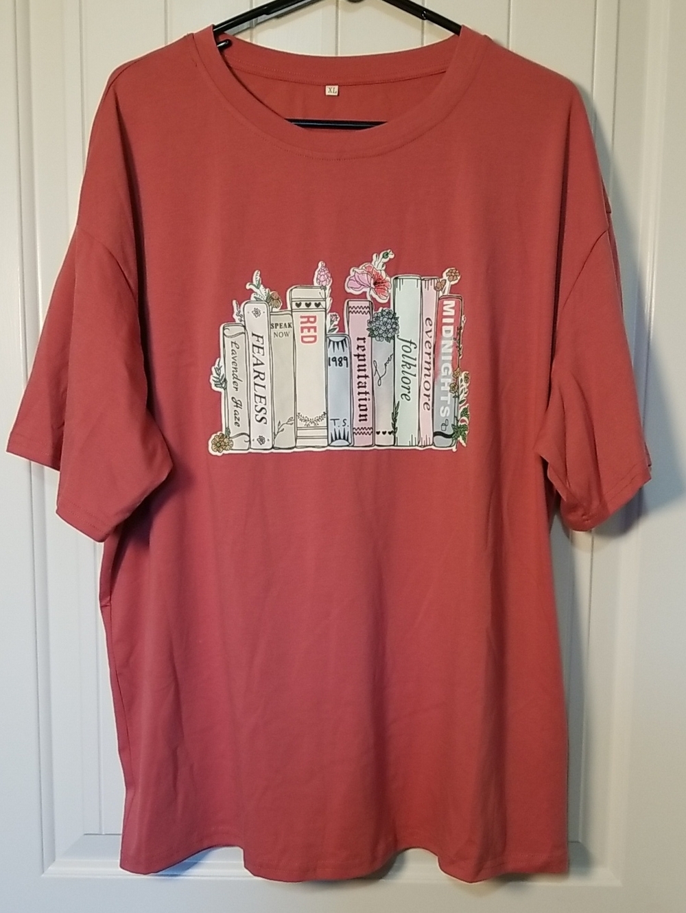 Taylor Swift Album Books Graphic Bookstack Tee - Dusty Rose XL